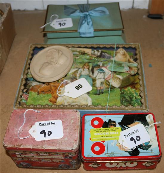 Victorian 18-pce cut-out card farm set (mounted wooden blocks), similar 9-pce zoo set, miscellaneous coins & sundries